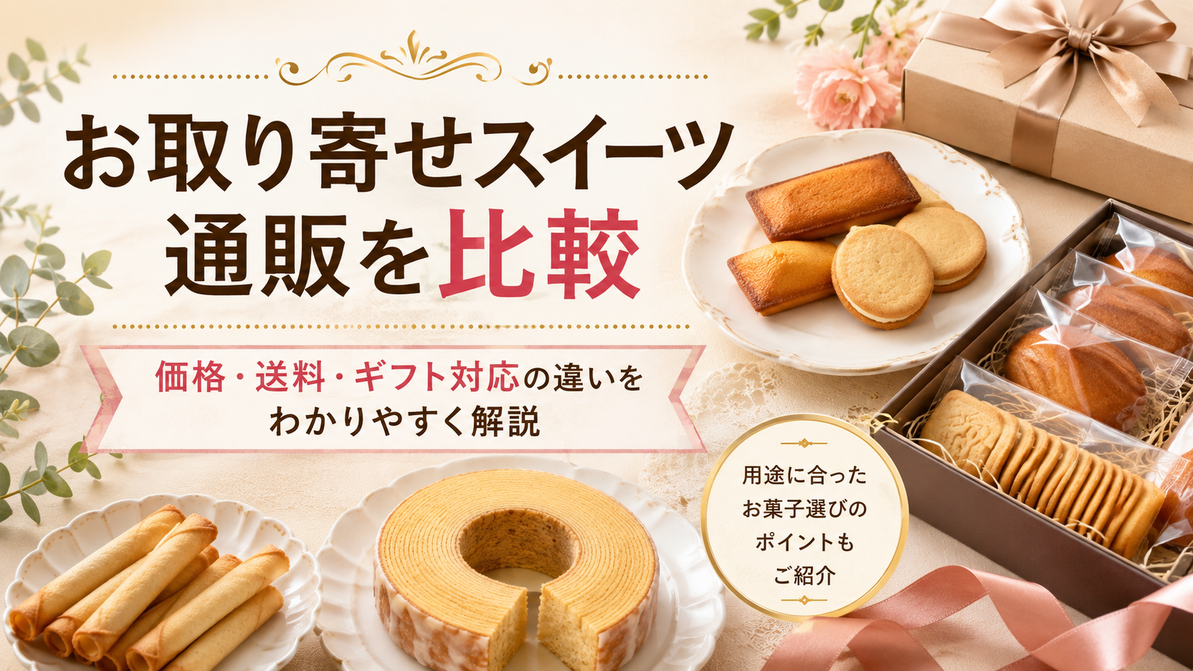お取り寄せスイーツ通販を比較|パクとモグと他社の価格・送料・ギフト対応の違い