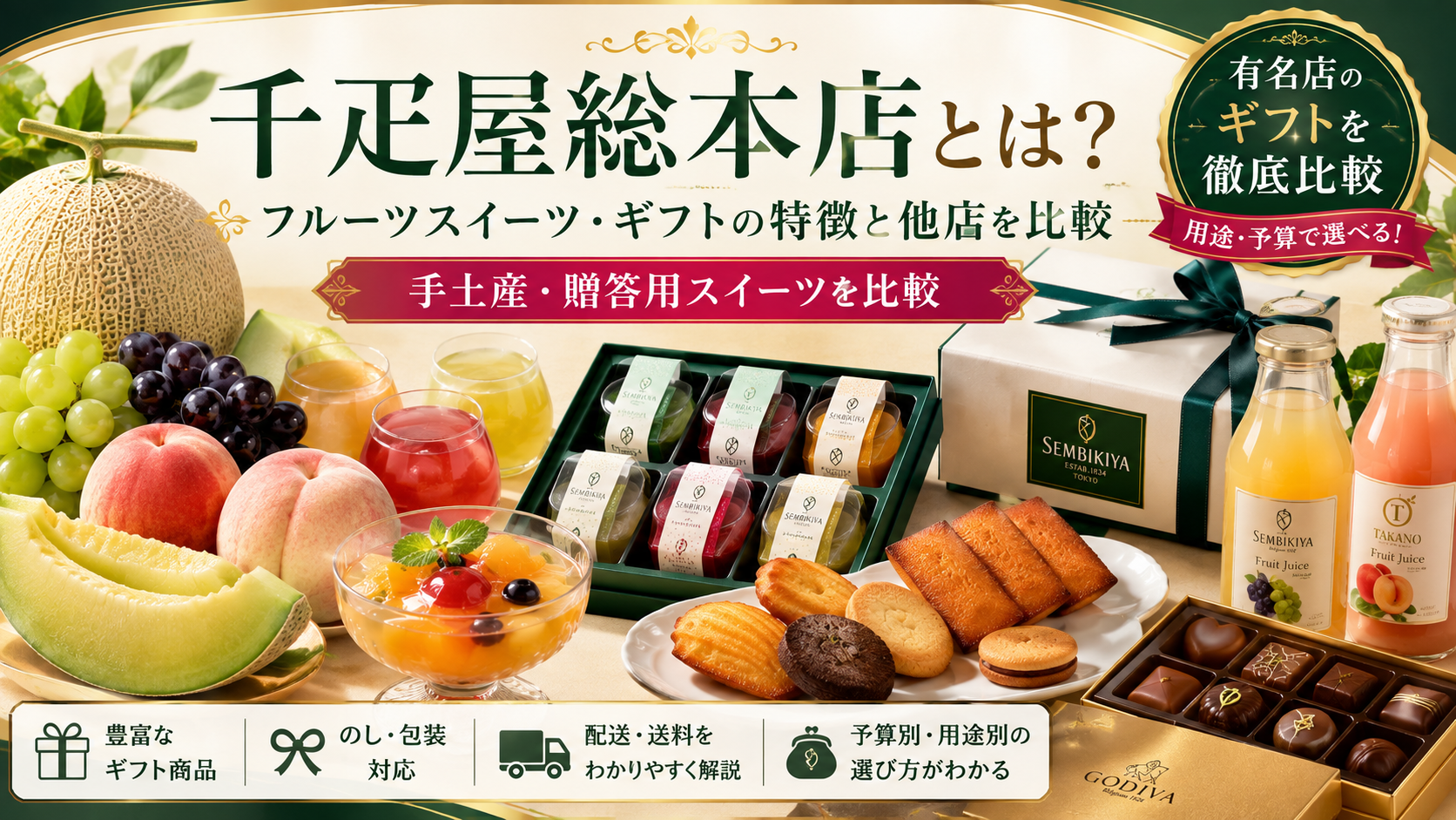 千疋屋総本店とは?フルーツスイーツ・ギフトの特徴と他店を比較