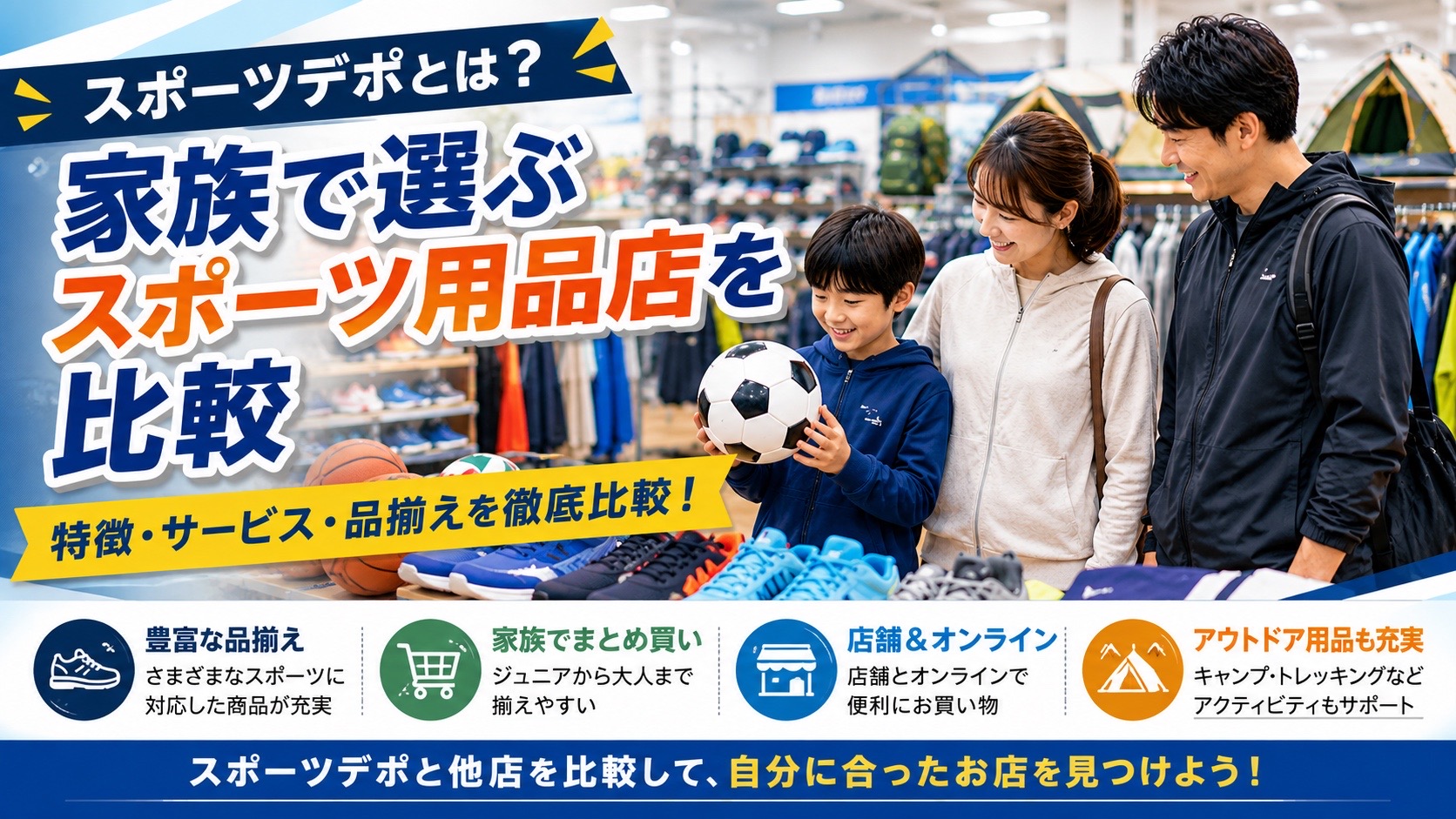 スポーツデポとは？家族でスポーツ用品を選ぶ際に知っておきたい特徴と他店との比較