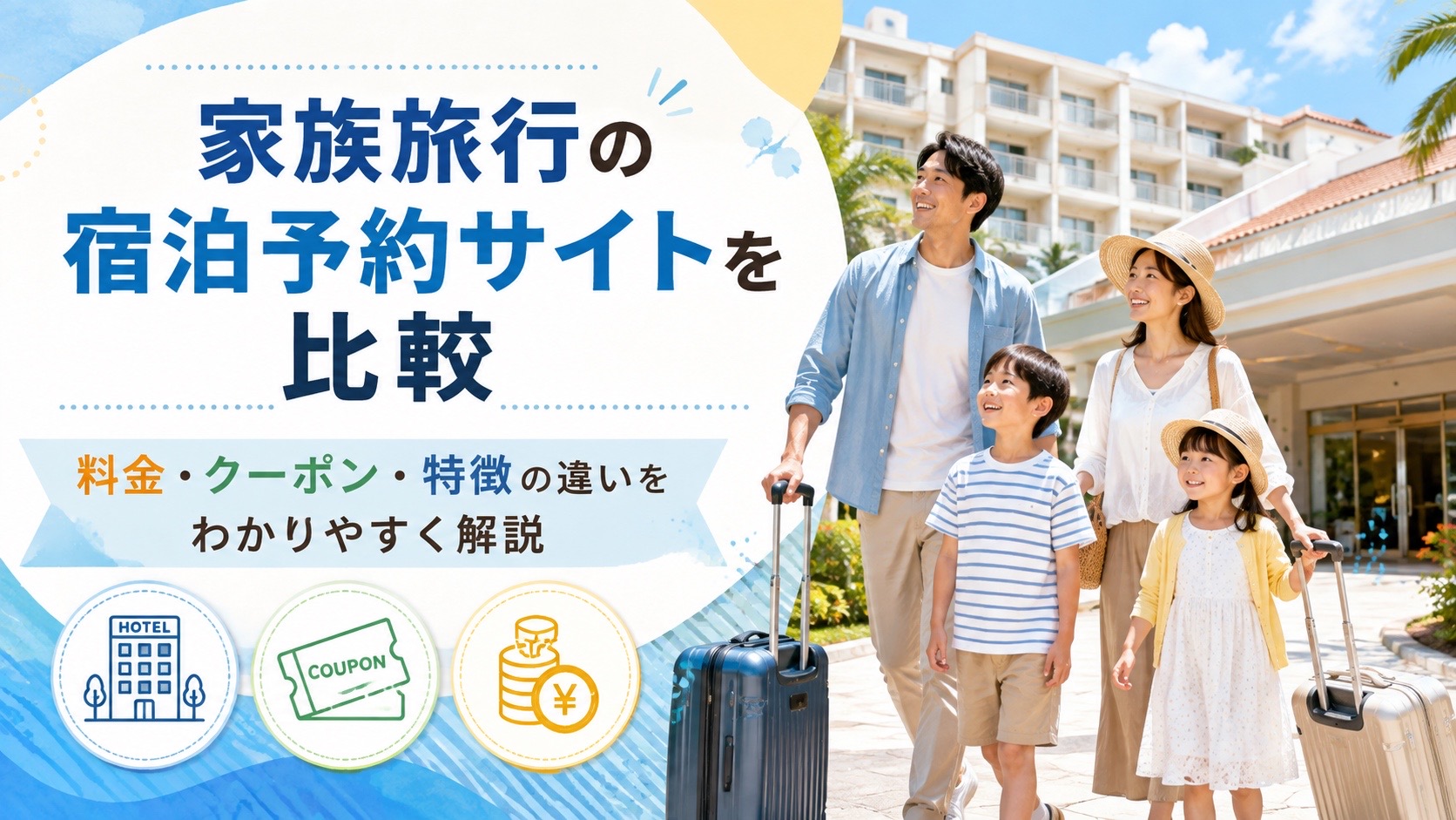家族旅行の宿泊予約サイトを比較｜じゃらんnetと他社の料金・クーポン・特徴を解説