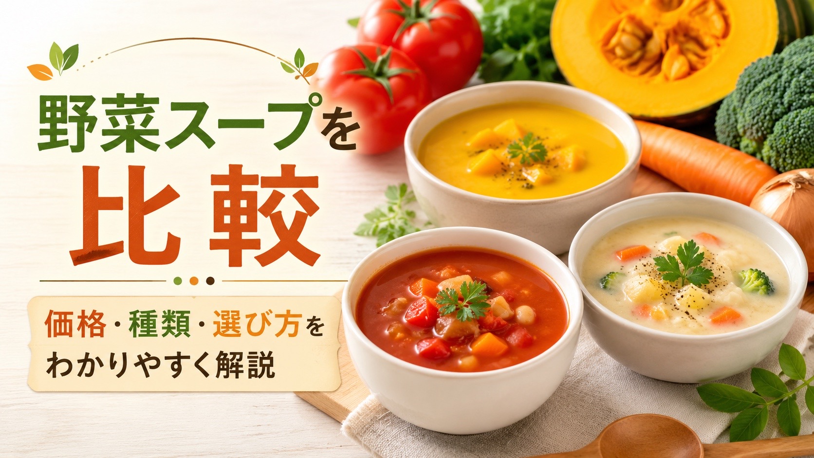 野菜スープを比較|野菜をMOTTOと他社商品の価格・種類・選び方を解説