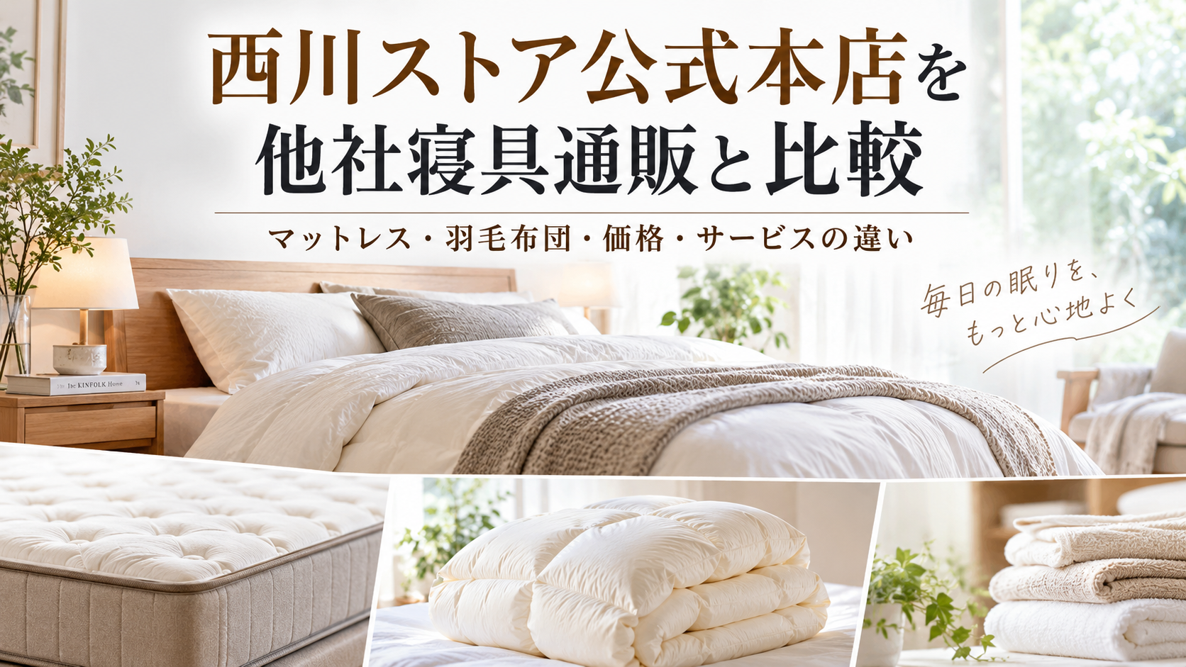 西川ストア公式本店を他社寝具通販と比較|マットレス・羽毛布団・価格・サービスの違い